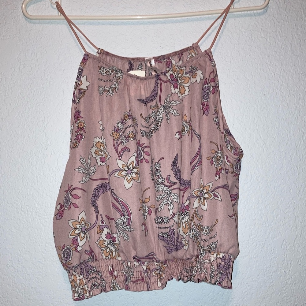 Paisley Print Pink Halter Top